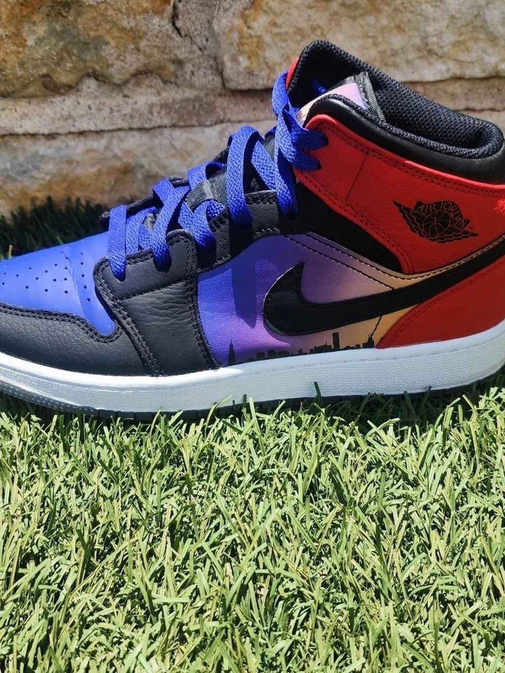 Jordan Air Jordan 1 Mid GS - Purple, Black, Red